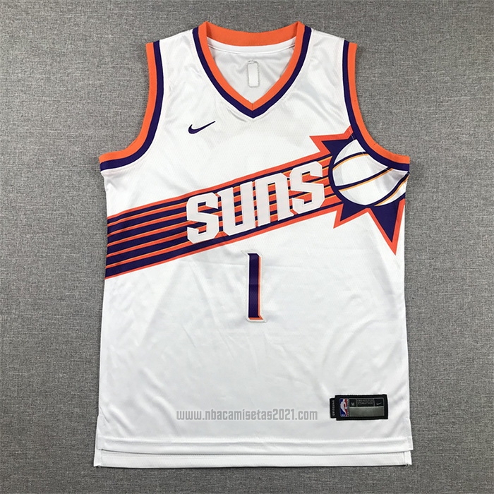 Camiseta Nino Phoenix Suns Devin Booker #1 Association 2023-24 Blanco
